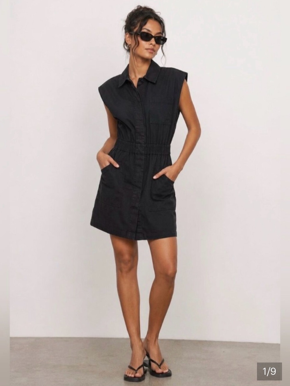 Pistola Rosie Black Shirt Mini Dress
